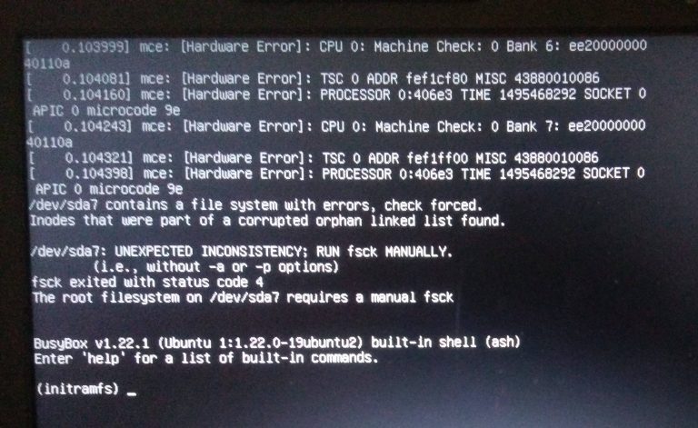 Linux Recovery Mode Fsck